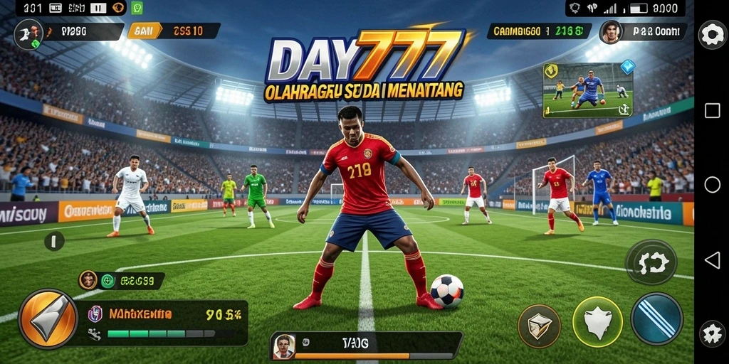 Menampilkan aksi seru di lapangan olahraga DAY777.