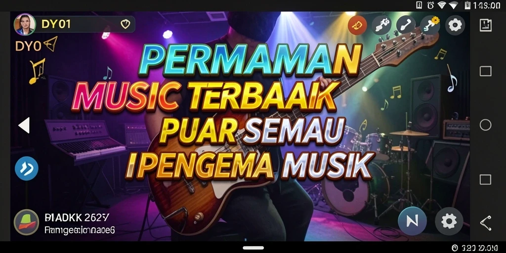 Screenshot DY01 menampilkan aksi gameplay musik yang menyenangkan.