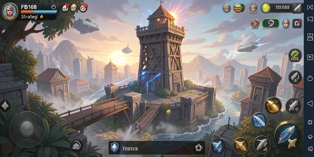 Tangkapan layar FB168 menampilkan momen seru dalam gameplay Tower Defense.