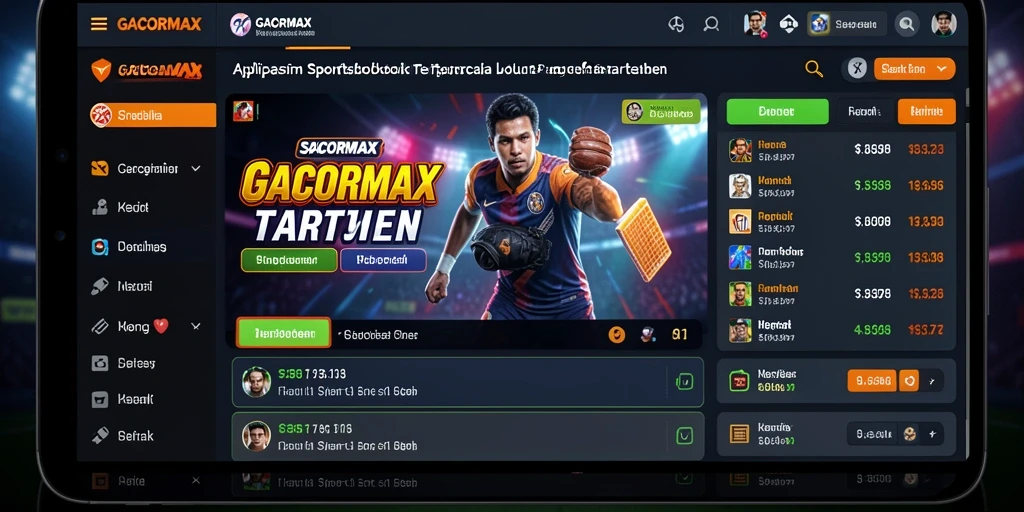 Tampilan antarmuka aplikasi GACORMAX saat melakukan taruhan sportsbook.