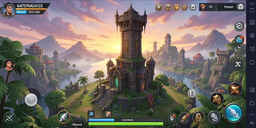 Tampilan seru gameplay Tower Defense di GATOTKACA123.