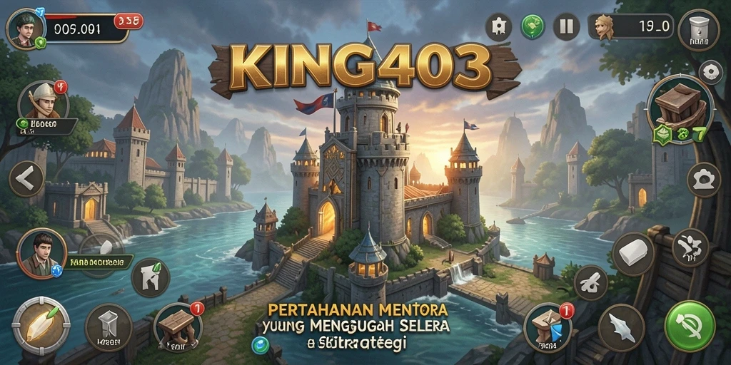 Tampilan menarik dari gameplay <strong>KING403</strong> dalam mengatur pertahanan menara.
