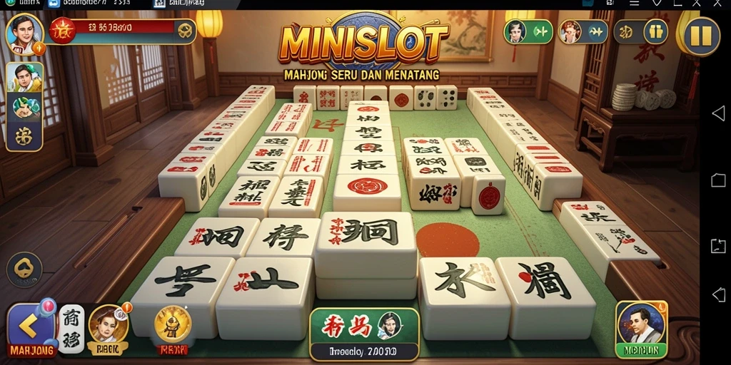 Tampilan gameplay seru di MINISLOT dengan ubin Mahjong yang menarik.