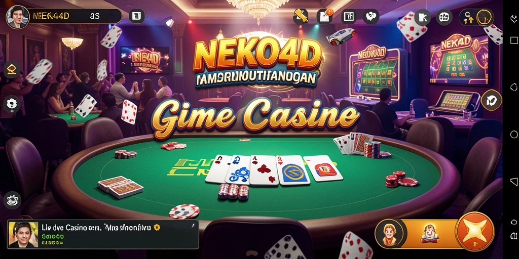 Screenshot gameplay NEKO4D yang menampilkan dealer dan interaksi permainan Live Casino.