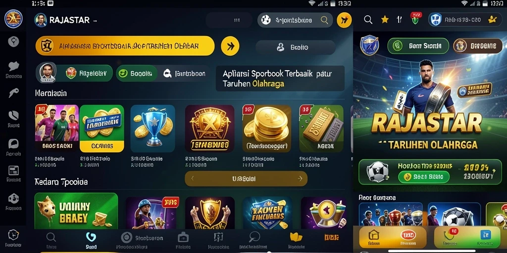 Tampilan antarmuka RAJASTAR yang modern dengan opsi taruhan lengkap.