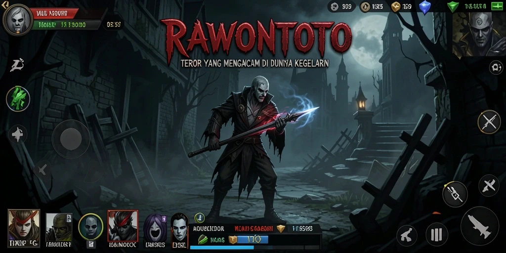 Screenshot gameplay menampilkan kegelapan mencekam di dalam game RAWONTOTO.