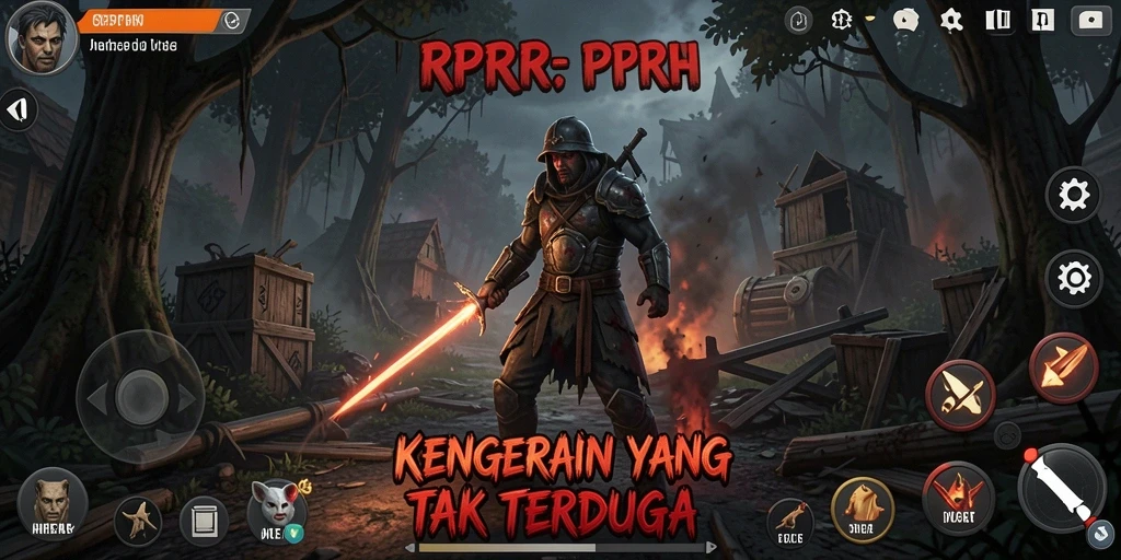 Screenshot gameplay RPRR menampilkan suasana menyeramkan dan menegangkan.