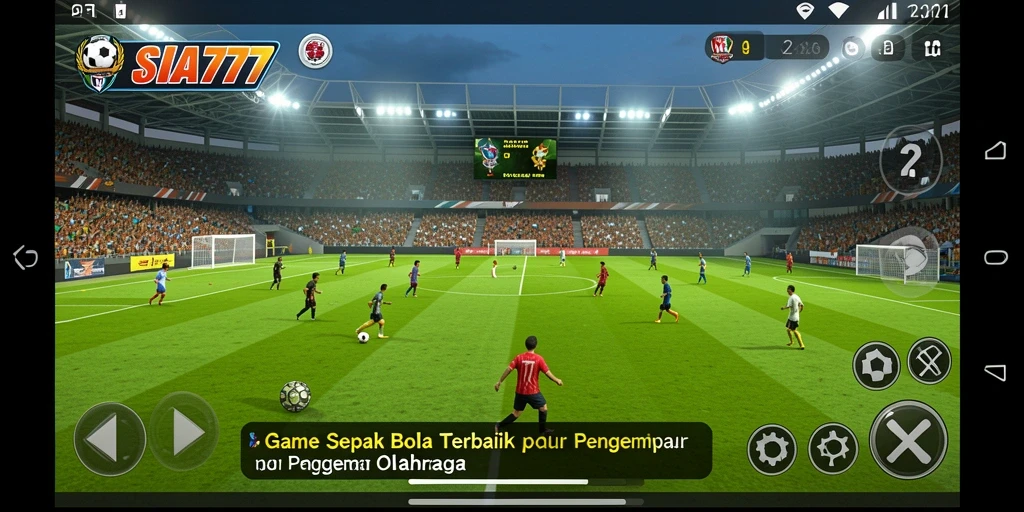 Tampilan gameplay seru dalam SIA777 dengan aksi sepak bola yang mendebarkan.