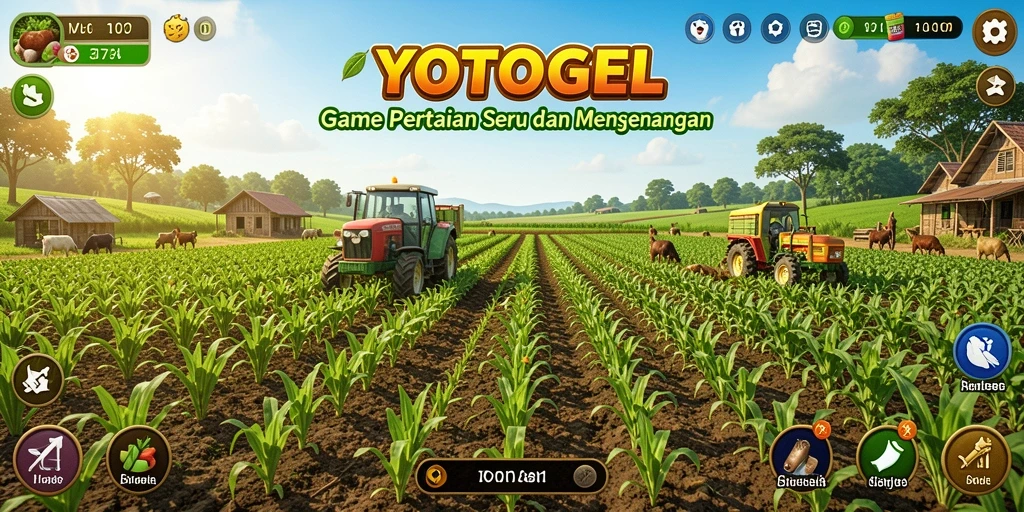 Tampilan gameplay YOTOGEL menunjukkan aktivitas bertani yang menyenangkan.